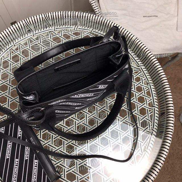 Balenciaga女包 巴黎世家最新款斜條紋字帆布包 Balenciaga斜條紋字新版一行字 小號手提包  csbl1183